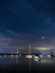 Sternenhimmel am See, Bayern, Deutschland