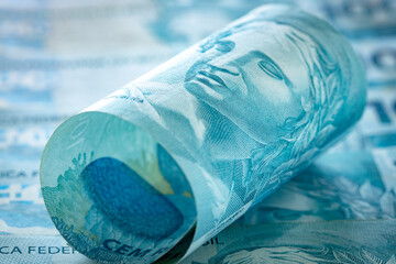 Brazilian money, hundred Reais banknote