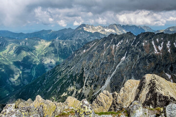 Fototapeta na wymiar View from Krivan peak, High Tatras mountains, Slovakia