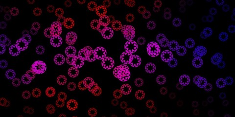 Dark blue, red vector pattern with spheres.
