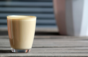 coffee latte in a glass