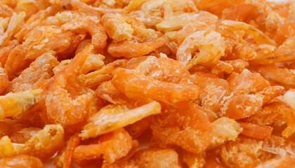 dried shrimp on background