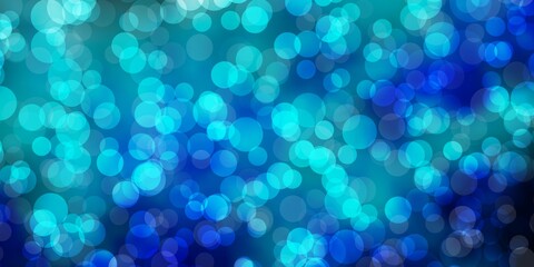 Light BLUE vector texture with circles. Colorful illustration with gradient dots in nature style. Pattern for business ads.