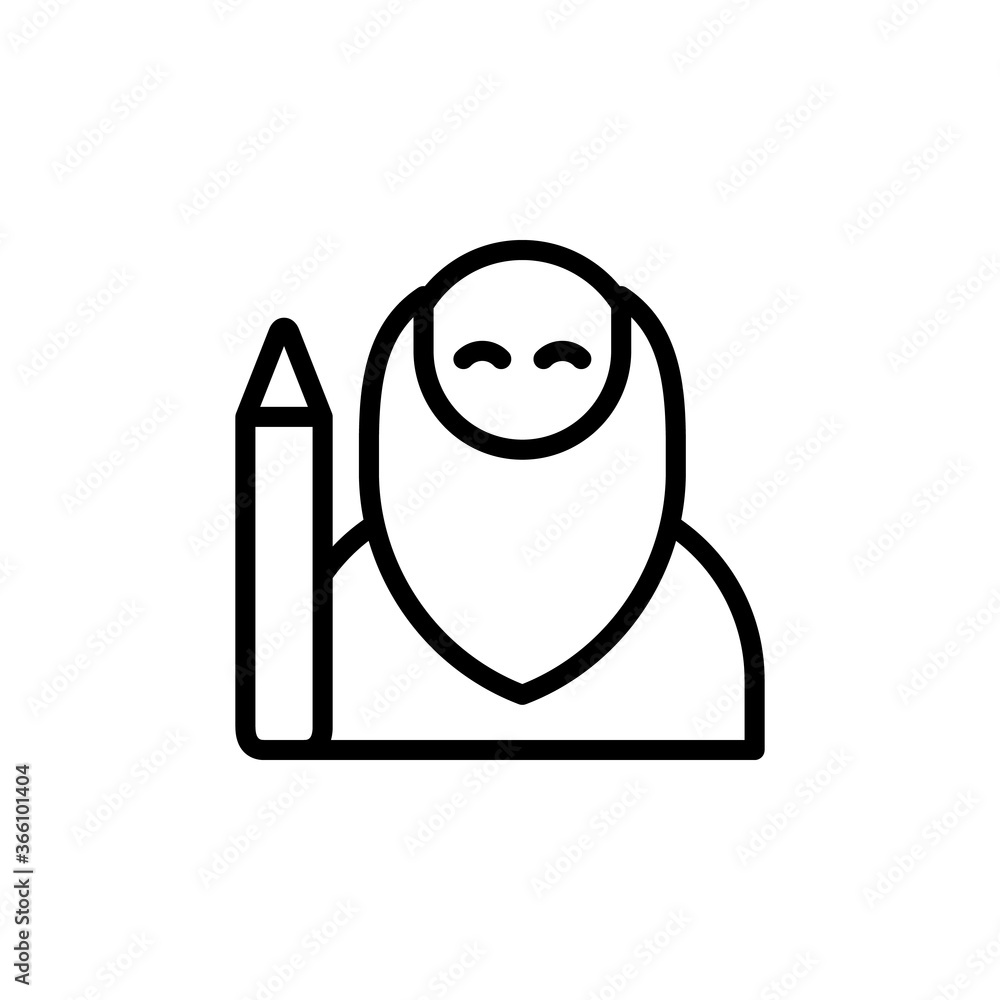 Poster wise, pen icon. simple line, outline vector elements of knowledge icons for ui and ux, website or mo