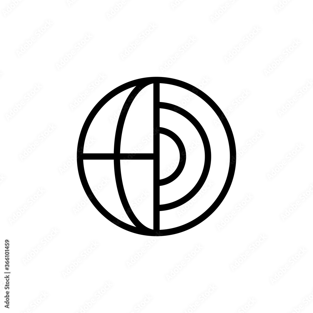Poster geology, earth icon. simple line, outline vector elements of knowledge icons for ui and ux, website 