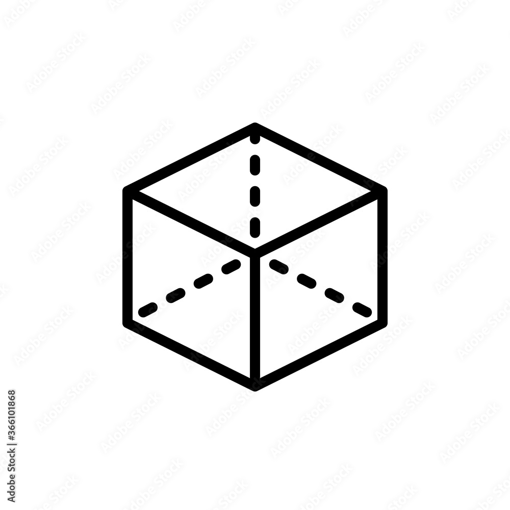 Poster cube, math icon. simple line, outline vector elements of knowledge icons for ui and ux, website or m