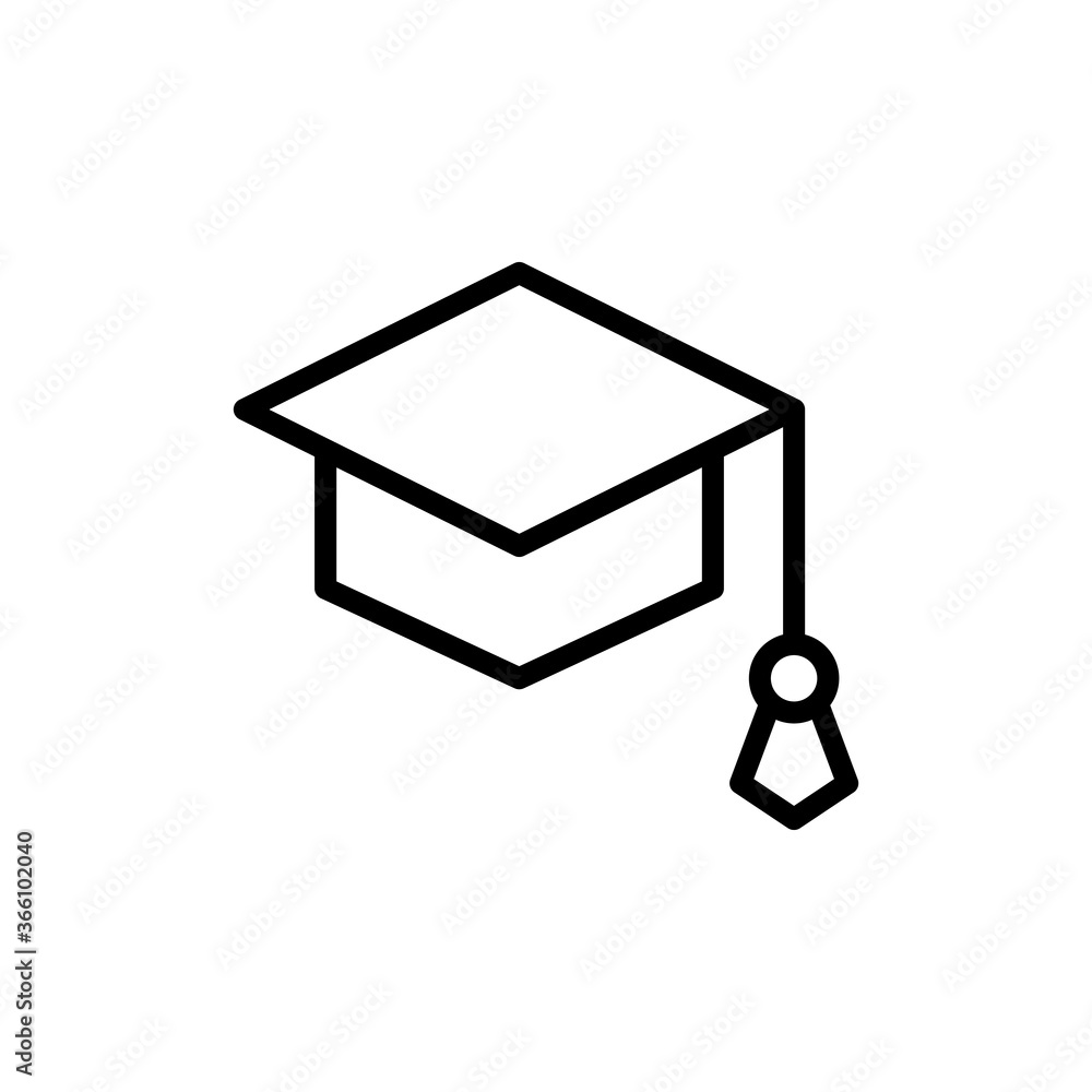 Poster graduation hat icon. simple line, outline vector elements of knowledge icons for ui and ux, website 