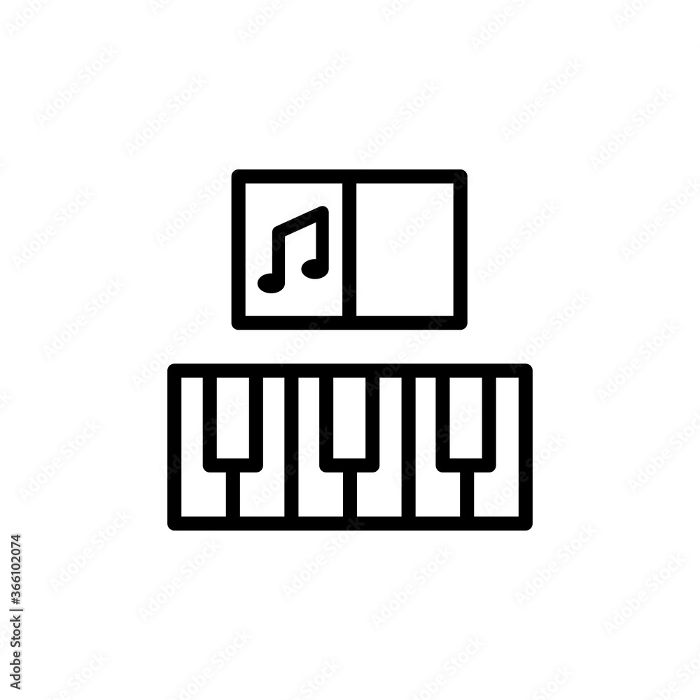 Poster piano, lesson icon. simple line, outline vector elements of knowledge icons for ui and ux, website o