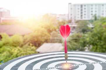Bullseye is a target of business concept. business marketing as concept. Dartboard is the target...