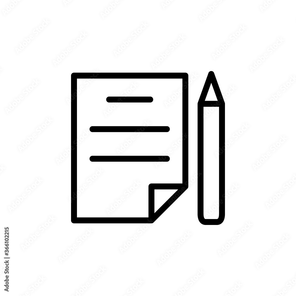 Poster notes, pen icon. simple line, outline vector elements of knowledge icons for ui and ux, website or m