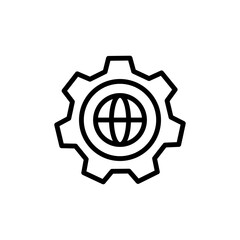 Gear, global, engineering icon. Simple line, outline vector elements of knowledge icons for ui and ux, website or mobile application