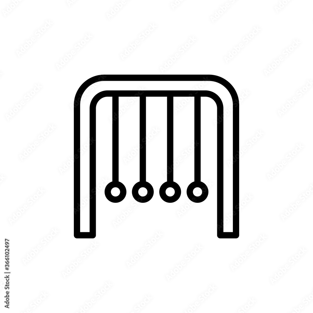 Poster newton cradle icon. simple line, outline vector elements of knowledge icons for ui and ux, website o