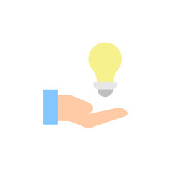 Hand, bulb, idea icon. Simple color vector elements of knowledge icons for ui and ux, website or mobile application