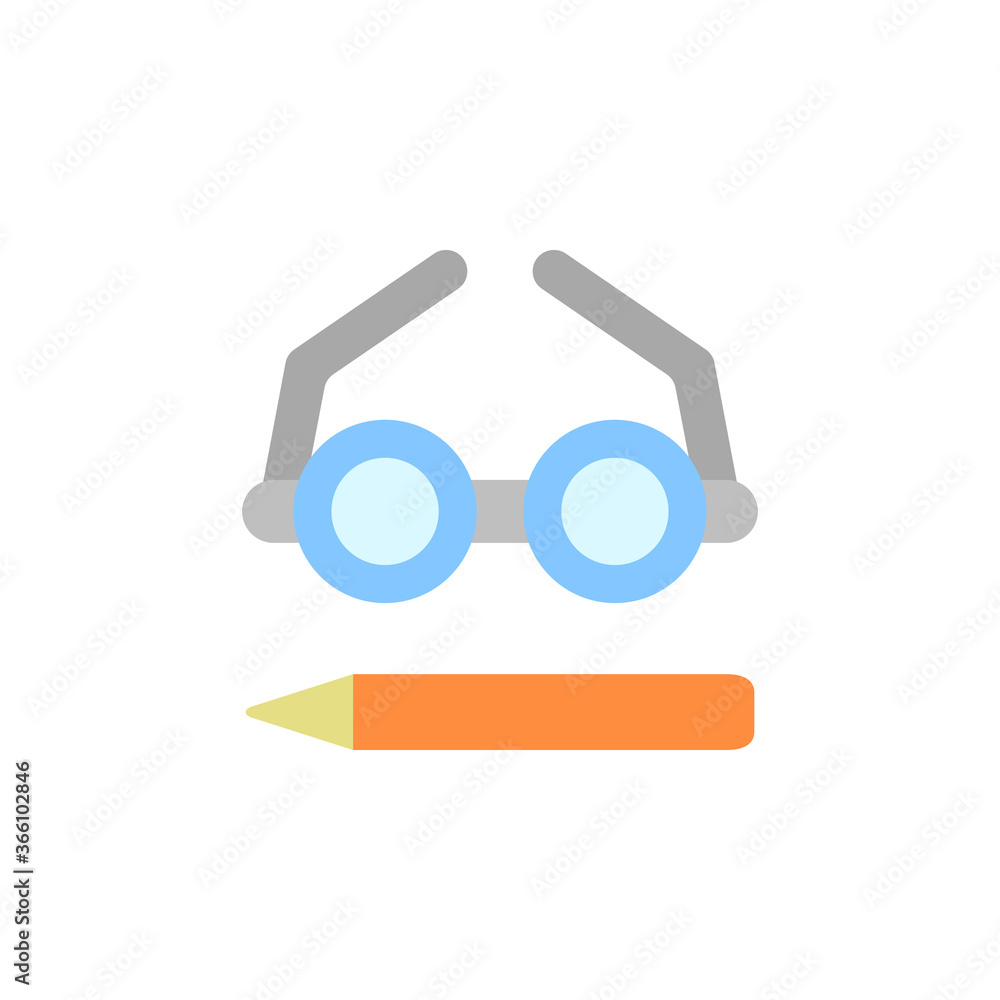 Poster knowledge, glasses icon. simple color vector elements of knowledge icons for ui and ux, website or m