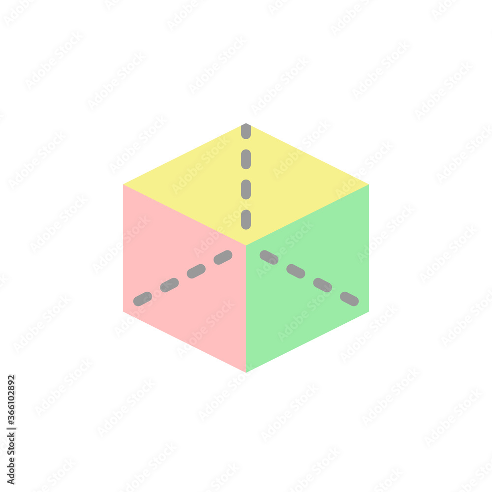 Poster cube, math icon. simple color vector elements of knowledge icons for ui and ux, website or mobile ap
