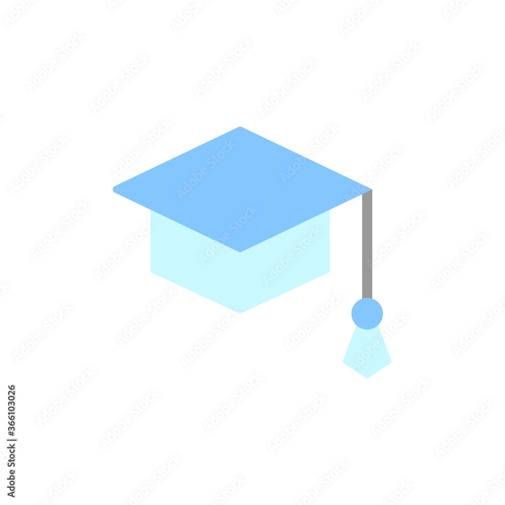 Poster graduation hat icon. simple color vector elements of knowledge icons for ui and ux, website or mobil