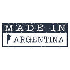 Fototapeta premium Made In Argentina. Stamp Rectagle Map. Logo Icon Symbol. Design Certificated.