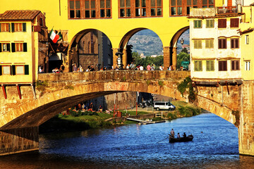 Ponte Vecchio over Arno river in Florence, Italy