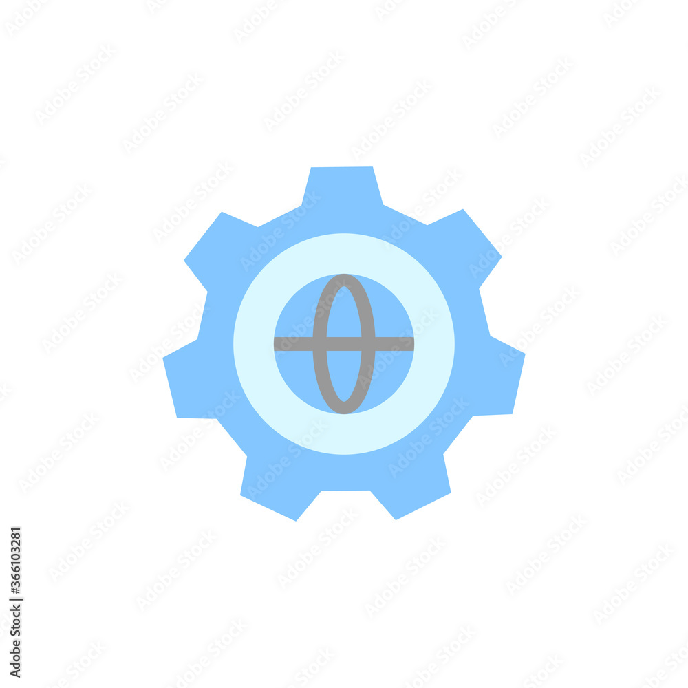 Poster gear, global, engineering icon. simple color vector elements of knowledge icons for ui and ux, websi