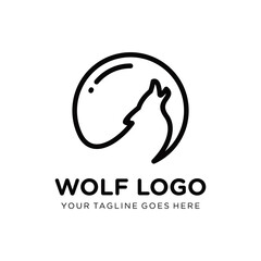 Simple Wolf Creative Concept Logo Design Template