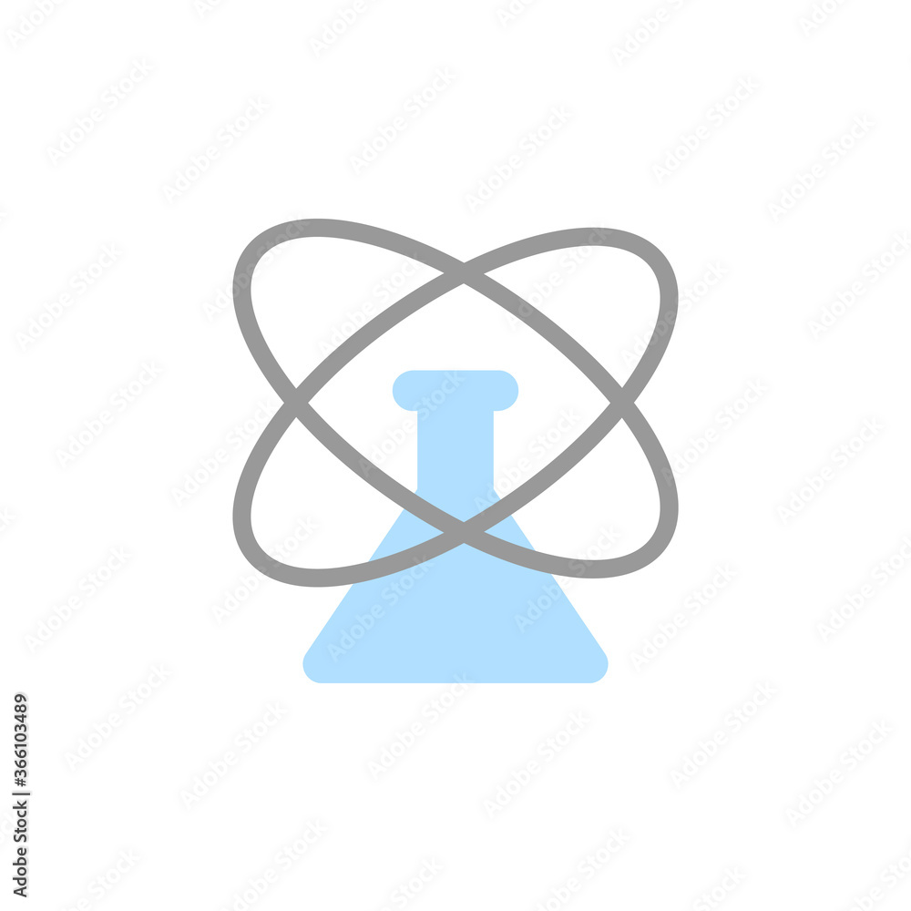 Poster chemistry, flask icon. simple color vector elements of knowledge icons for ui and ux, website or mob