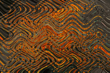 Abstract zigzag pattern with waves. Artistic image processing created by photo of orange gazania rigens flower. Beautiful multicolor pattern for any decor or design in vivid tones. Background image