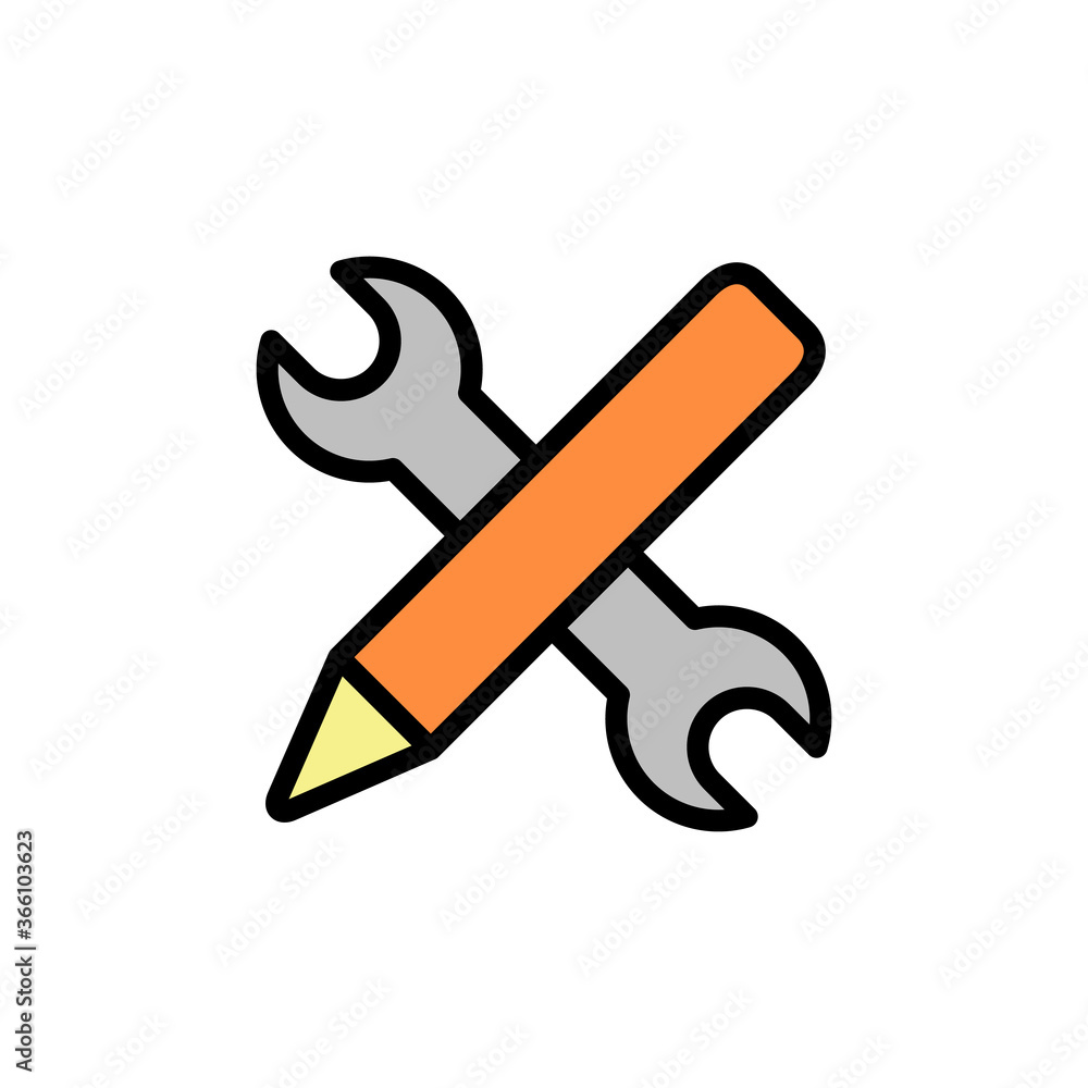 Poster engineering, tool, pen icon. simple color with outline vector elements of knowledge icons for ui and