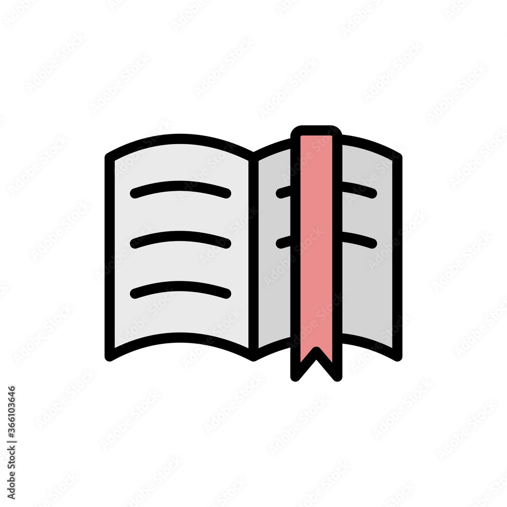 Poster open book icon. simple color with outline vector elements of knowledge icons for ui and ux, website 