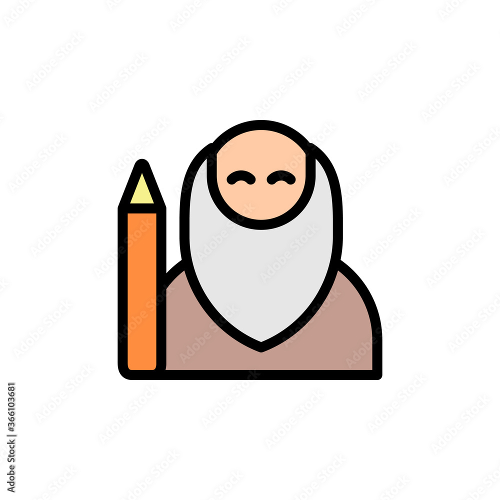 Poster wise, pen icon. simple color with outline vector elements of knowledge icons for ui and ux, website 