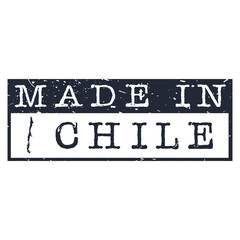 Made In Chile. Stamp Rectagle Map. Logo Icon Symbol. Design Certificated.
