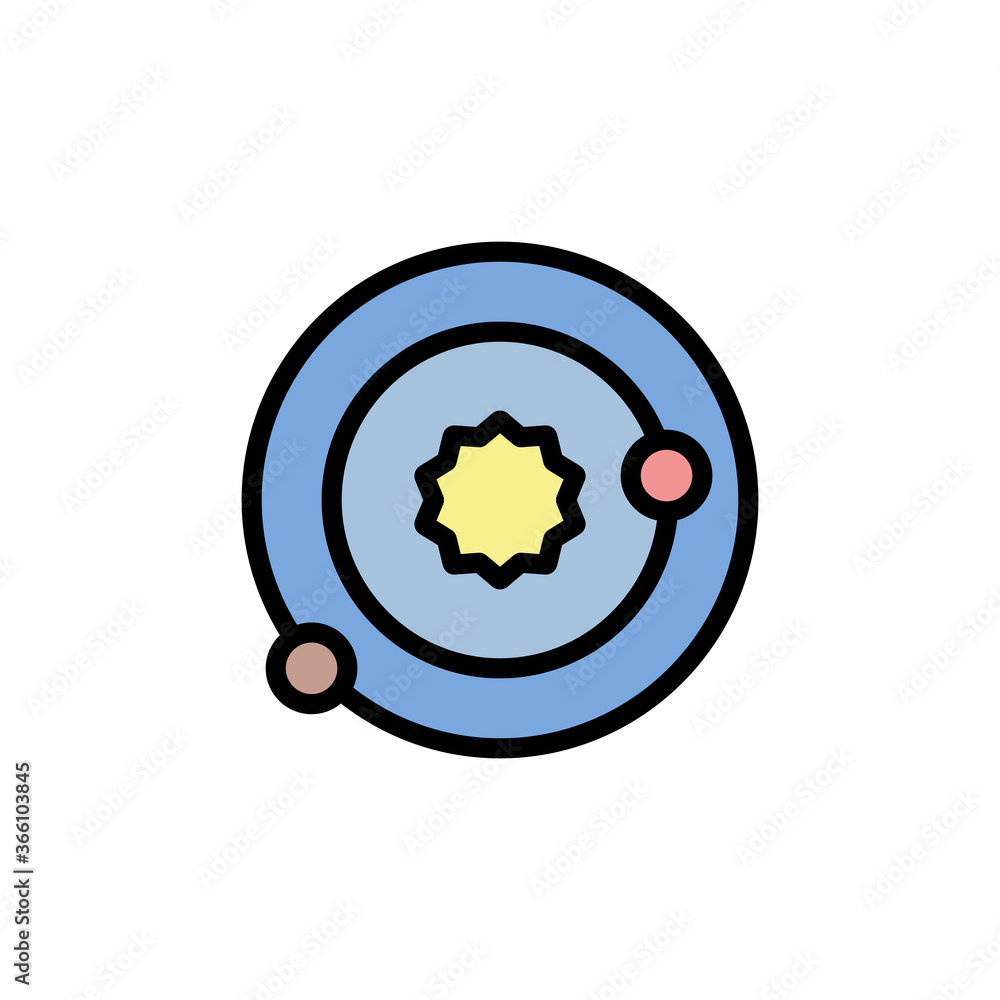 Poster solar system, astronomy icon. simple color with outline vector elements of knowledge icons for ui an