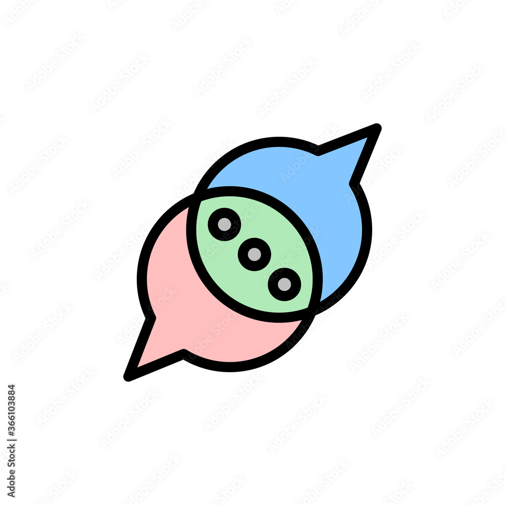 Poster chat bubble, discussion, knowledge icon. simple color with outline vector elements of knowledge icon