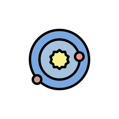 Solar system, Astronomy icon. Simple color with outline vector elements of knowledge icons for ui and ux, website or mobile application