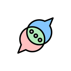 Chat bubble, discussion, knowledge icon. Simple color with outline vector elements of knowledge icons for ui and ux, website or mobile application