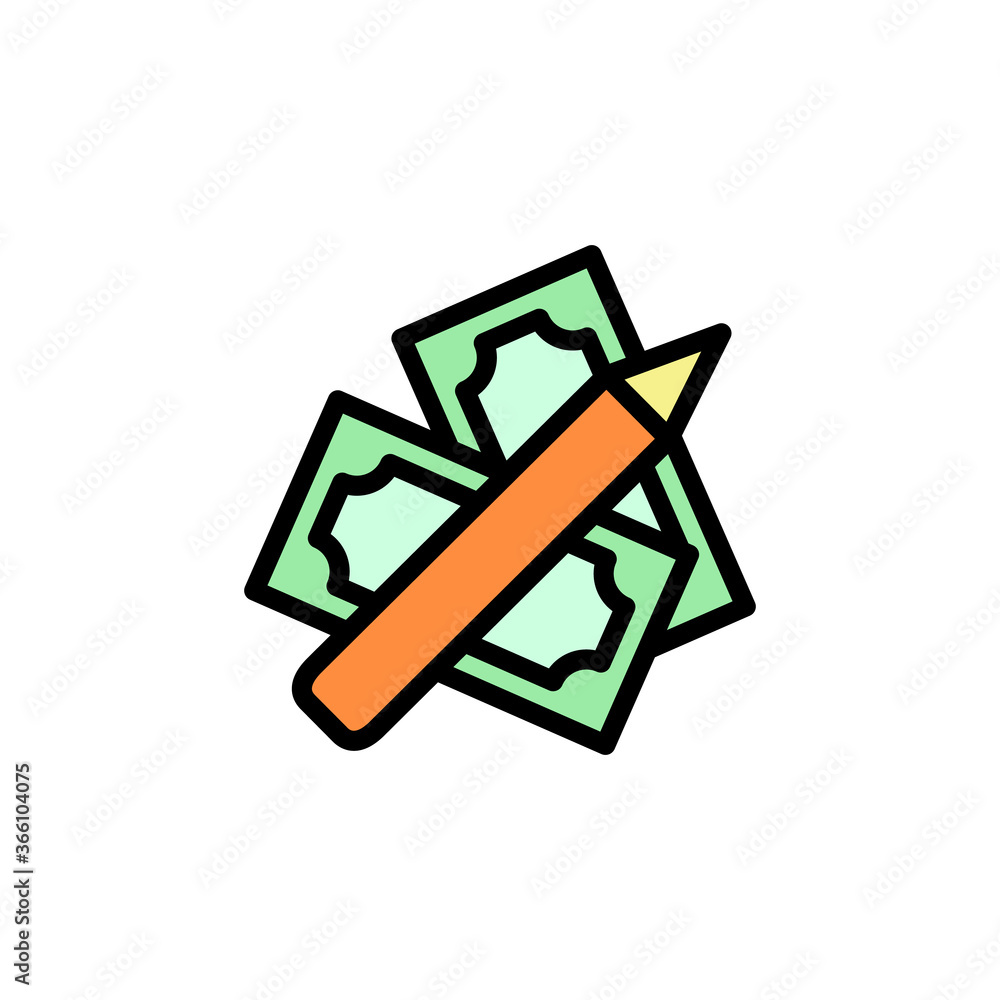 Poster economy, money icon. simple color with outline vector elements of knowledge icons for ui and ux, web