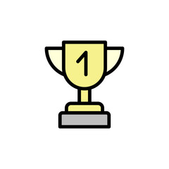 Trophy icon. Simple color with outline vector elements of knowledge icons for ui and ux, website or mobile application