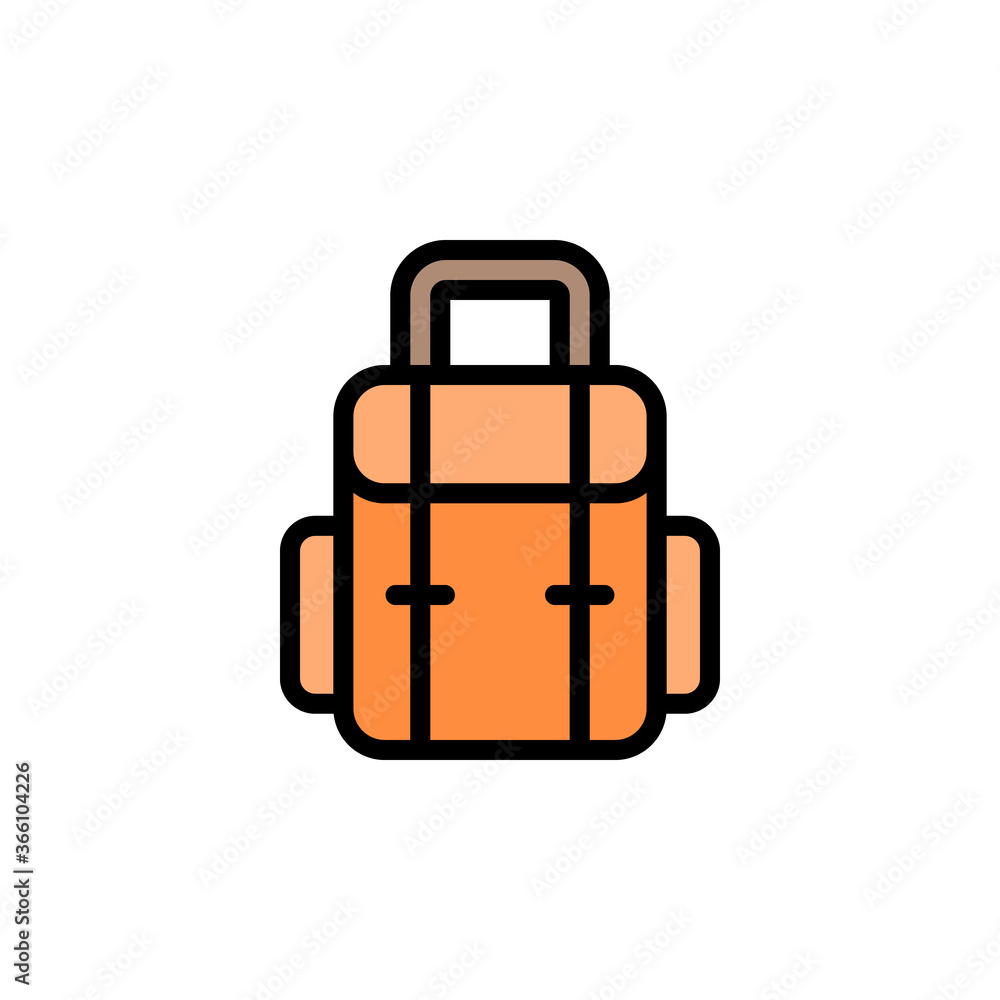 Poster backpack icon. simple color with outline vector elements of knowledge icons for ui and ux, website o