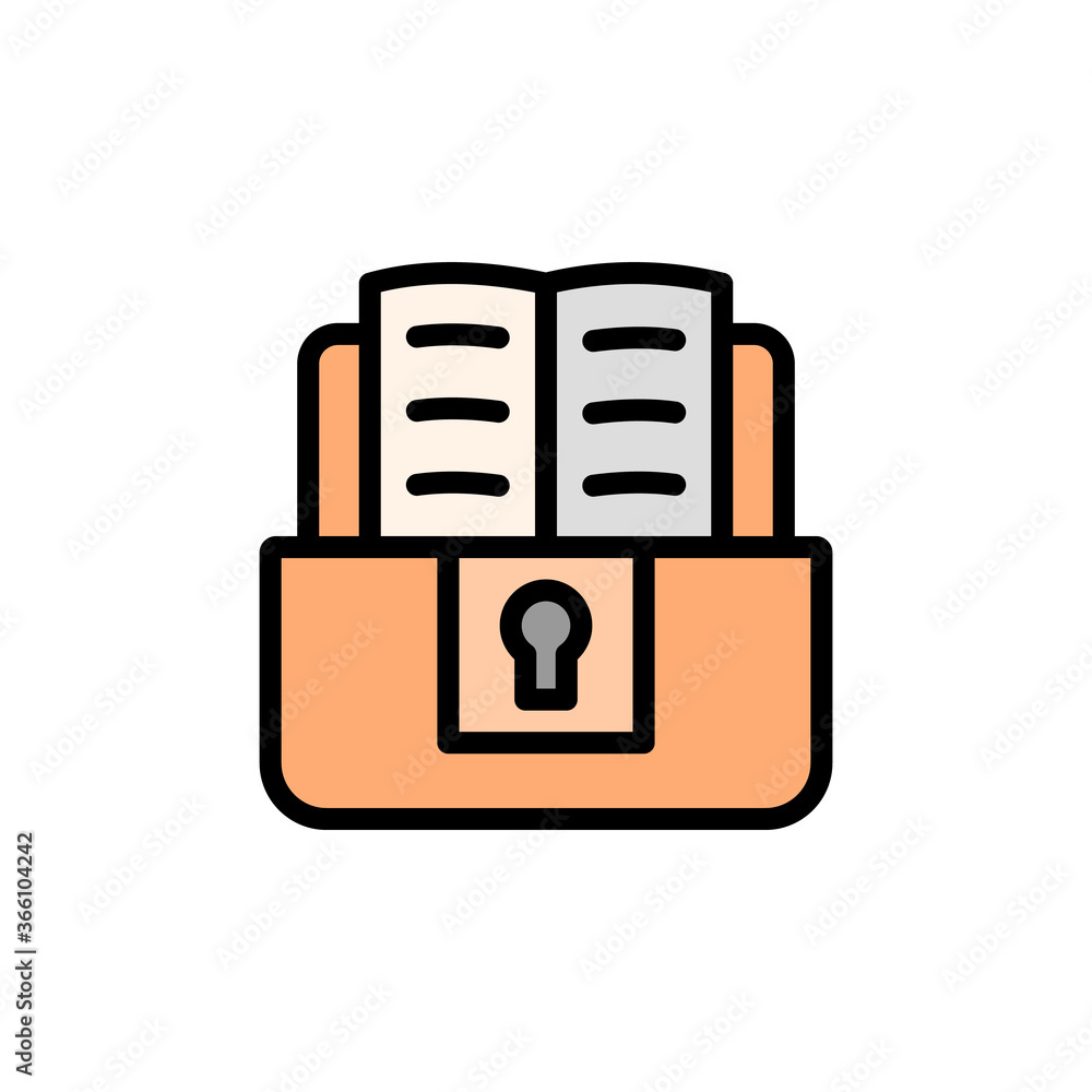 Poster chest, paper icon. simple color with outline vector elements of knowledge icons for ui and ux, websi
