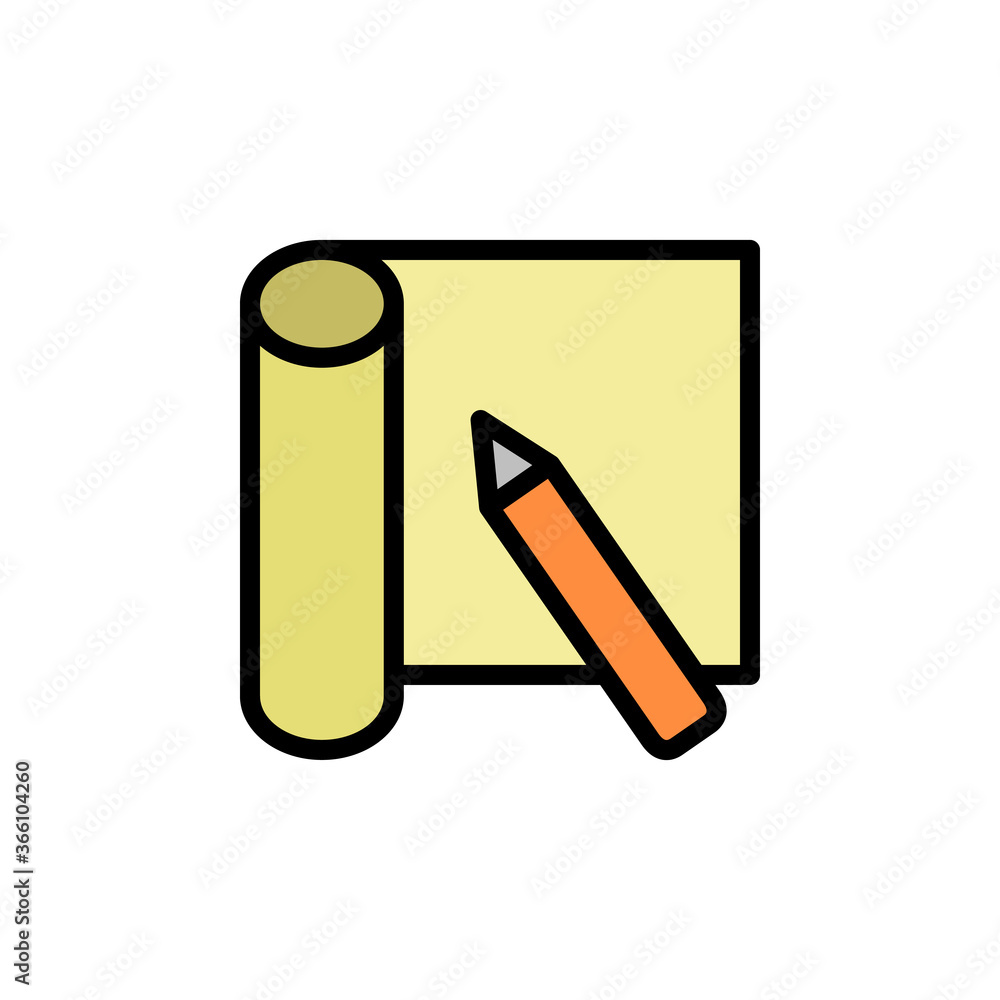 Poster map, architecture icon. simple color with outline vector elements of knowledge icons for ui and ux, 