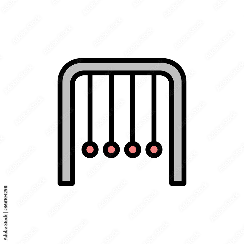 Poster newton cradle icon. simple color with outline vector elements of knowledge icons for ui and ux, webs