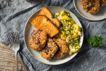 Homemade Breakfast Sausage Patty with Eggs