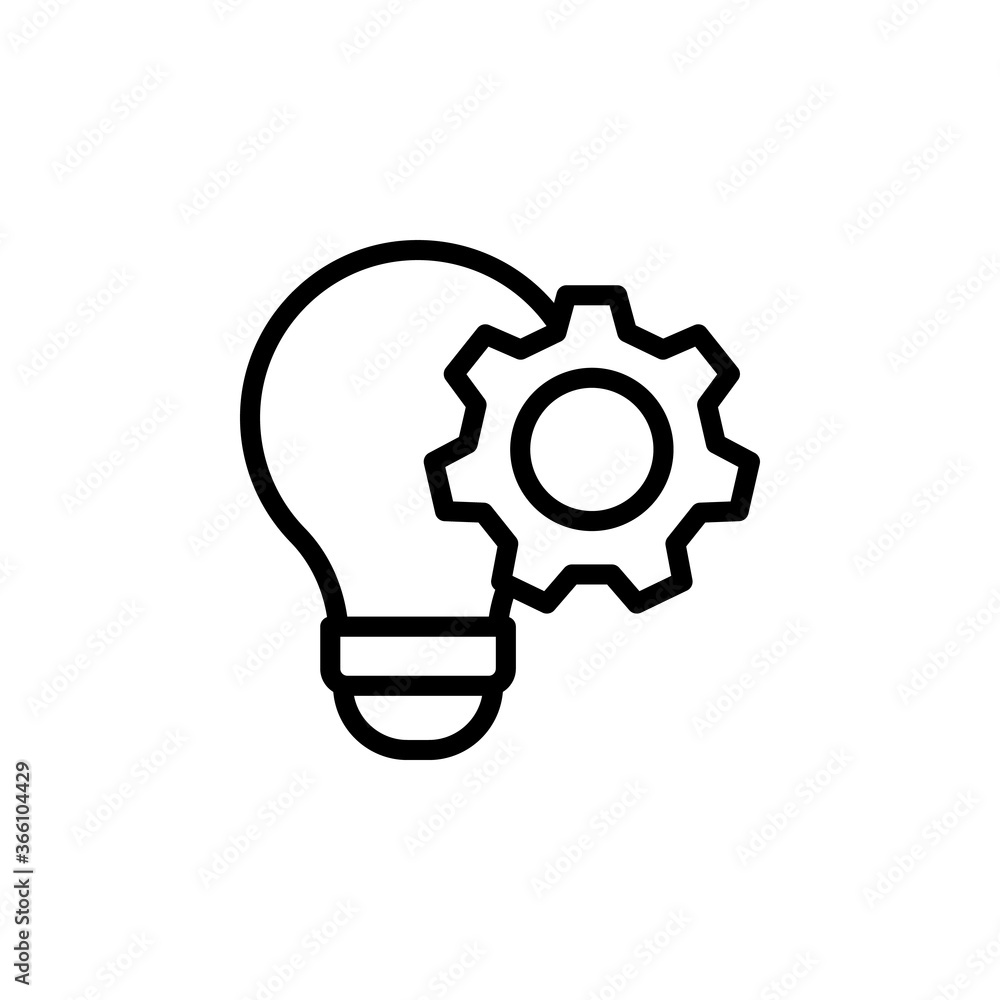 Poster project management, bulb, gear icon. simple line, outline vector elements of innovations icons for u