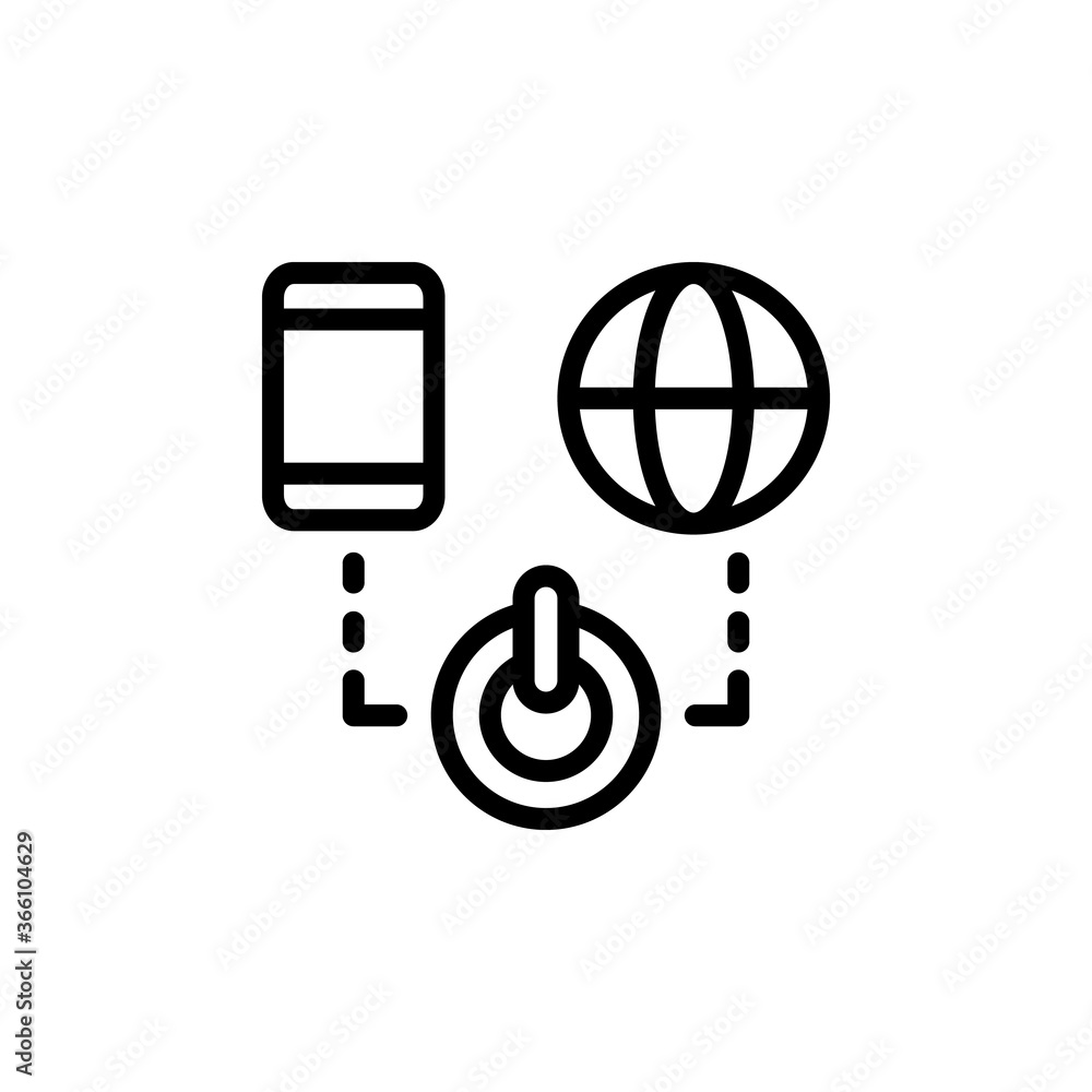Poster digital, control, phone, global icon. simple line, outline vector elements of innovations icons for 