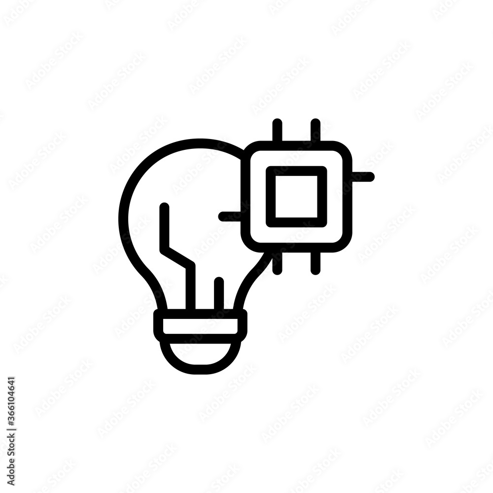 Poster chip, bulb, innovation icon. simple line, outline vector elements of innovations icons for ui and ux