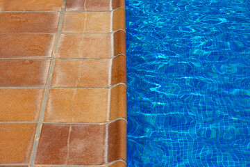 Colorful edge of a swimming pool