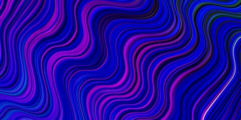 Dark Pink, Blue vector background with bent lines. Colorful illustration, which consists of curves. Pattern for business booklets, leaflets