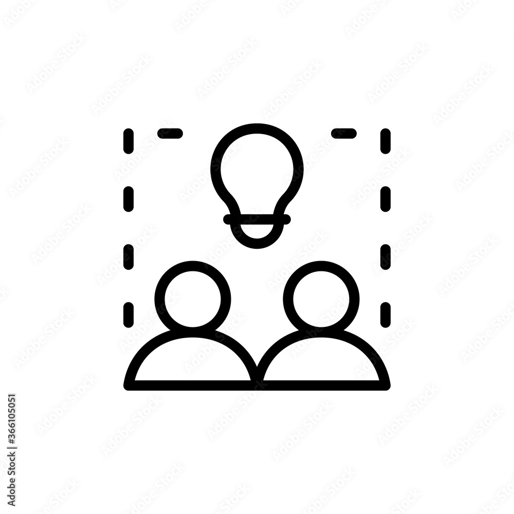 Poster team, bulb, innovation icon. simple line, outline vector elements of innovations icons for ui and ux