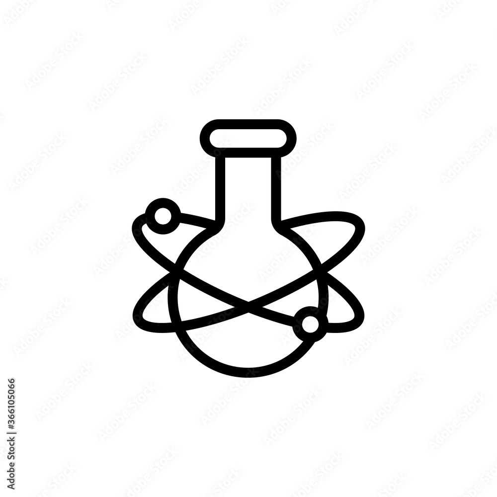 Poster flask, innovation, atom icon. simple line, outline vector elements of innovations icons for ui and u