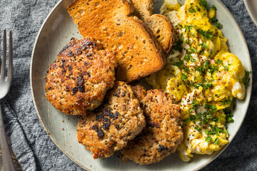 Homemade Breakfast Sausage Patty with Eggs