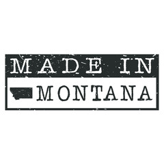 Fototapeta premium Made In Montana. Stamp Rectangle Map. Logo Icon Symbol. Design Certificated.